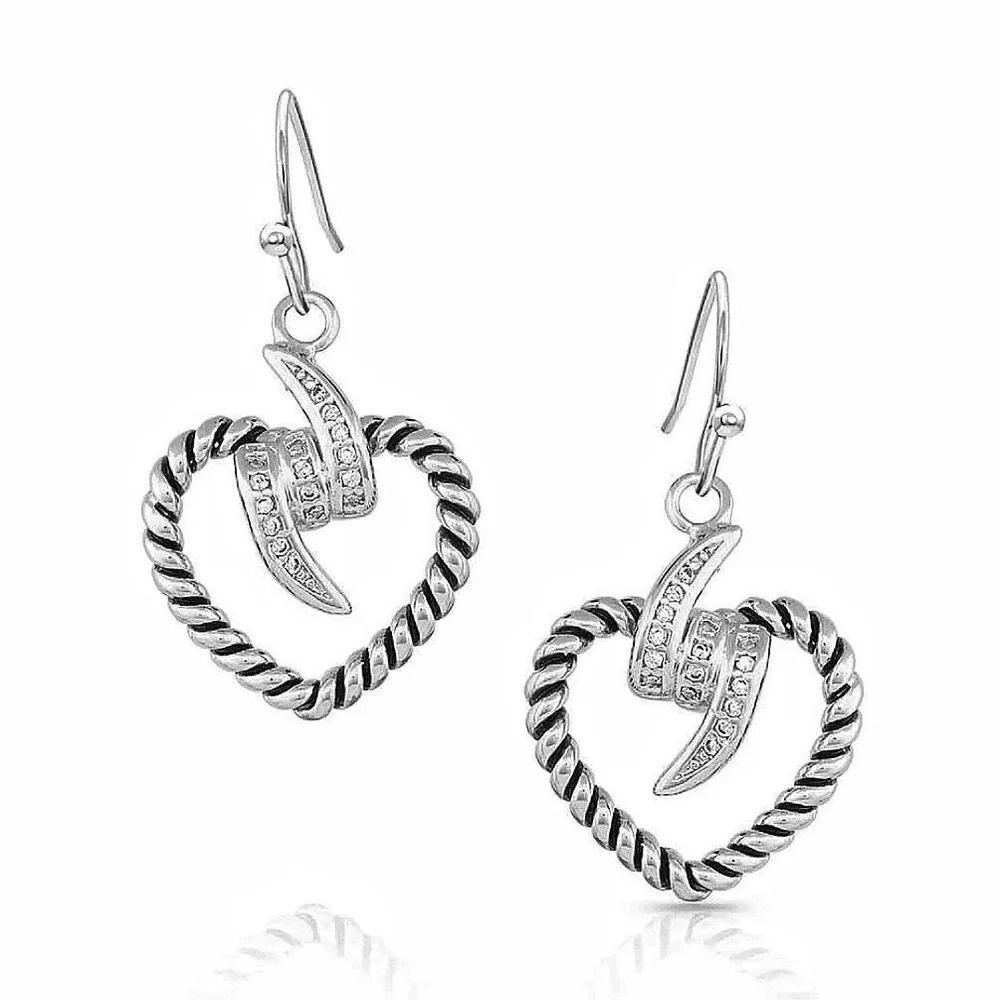 Montana Silversmiths Electric Heart Cubic Zirconia‎ Earrings Retail $55 ~ NEW